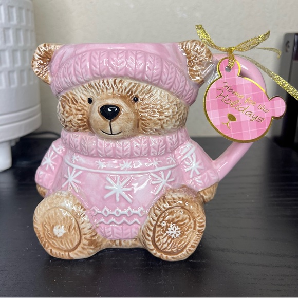 NEW Home for the Holidays Christmas Girl Teddy Bear in Pink Sweater and Beanie - Picture 1 of 6